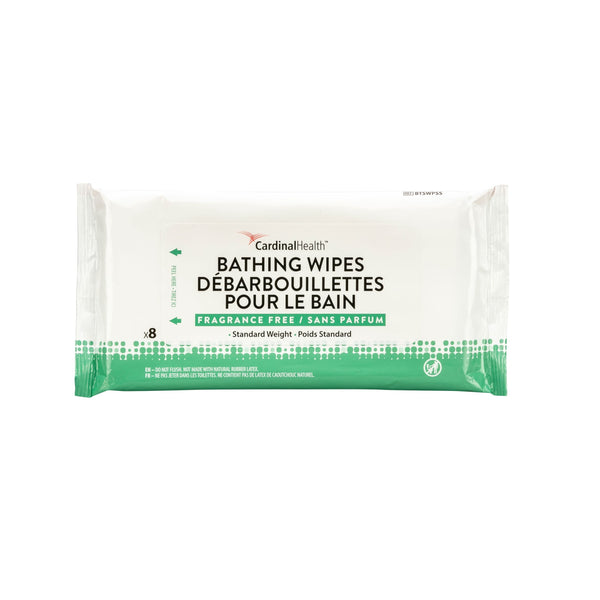 Cardinal Health No-Rinse Bathing Wipes Infused with Aloe, Fragrance Free