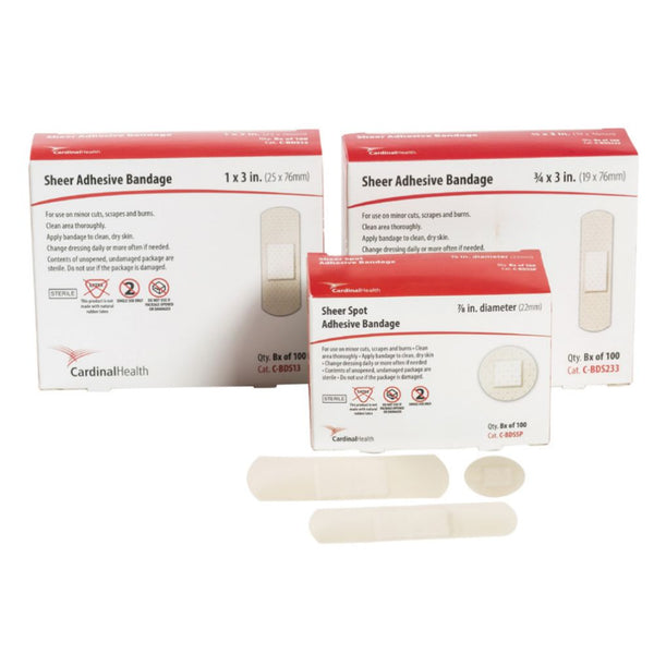 Cardinal Health Sheer Adhesive Bandage, 1 in. x 3 in., Sterile, C-BDS13