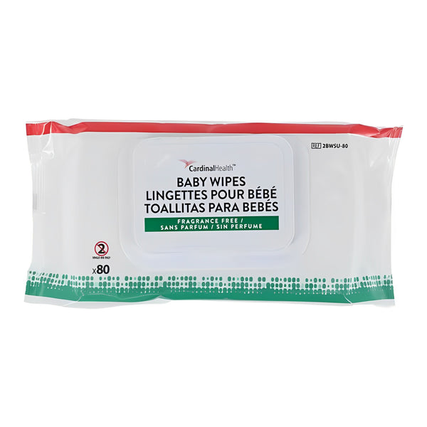 Cardinal Health Standard Baby Wipes, Hypoallergenic, Fragrance Free, 2BWSU80, 2BWSU-80