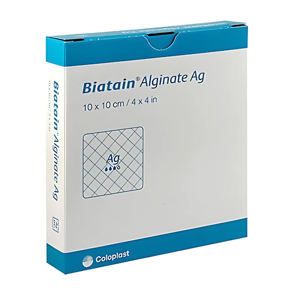Coloplast Biatain Alginate Ag Dressing, 3760, 4 in x 4 in (10 x 10 cm)