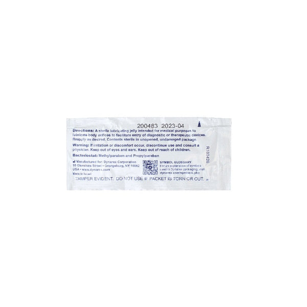 Dynarex DynaLube Lubricating Jelly, Sterile, Water Soluble, Greaseless, Unscented, Latex-Free