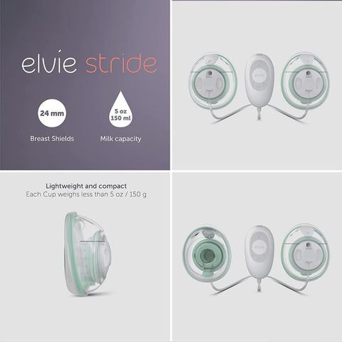 Elvie Stride Hospital-Grade Automatic Breast Pump, App-Controlled Hands-Free Electric Breast Pump, EB01-02