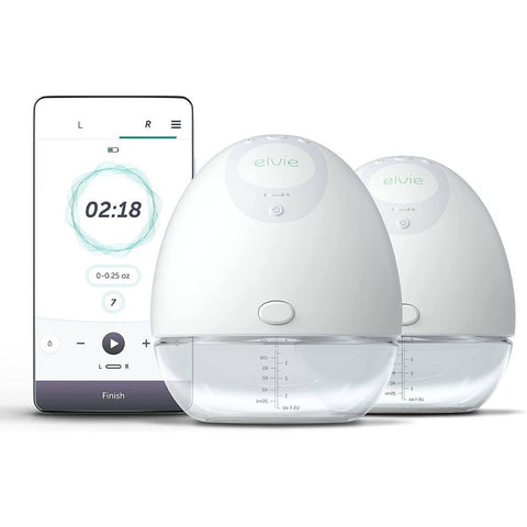 Chiaro Elvie Hands-Free Electric Breast Pump with SmartRhythm Technology, Wireless and Rechargeable, Double, EP01-02