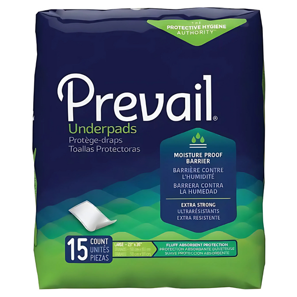 Prevail Disposable Underpads, UP-150/2, 23 in x 36 in (58 cm x 91 cm), Pack of 25
