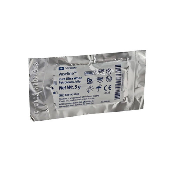 Vaseline Pure Ultra White Petroleum Jelly, 8884433200, 8884433200 5 g (0.18 oz) Packet (Case of 576 Packets)
