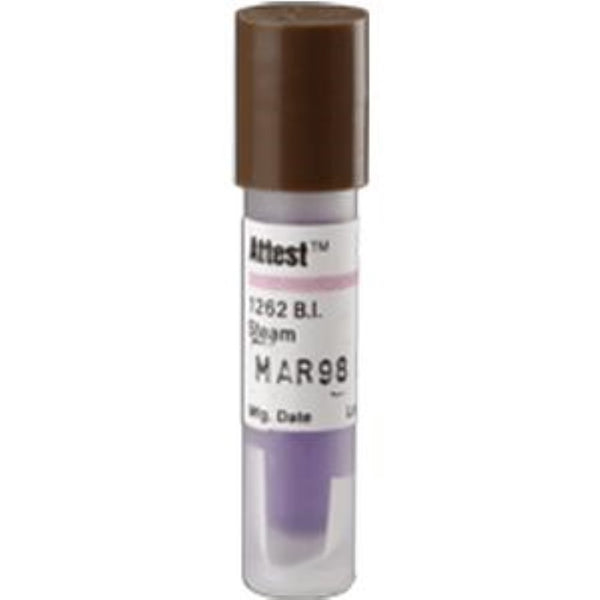 3M Attest Biological Indicator for Steam Sterilizer with Test Pack for Gravity and Vacuum, Brown Cap, 1262
