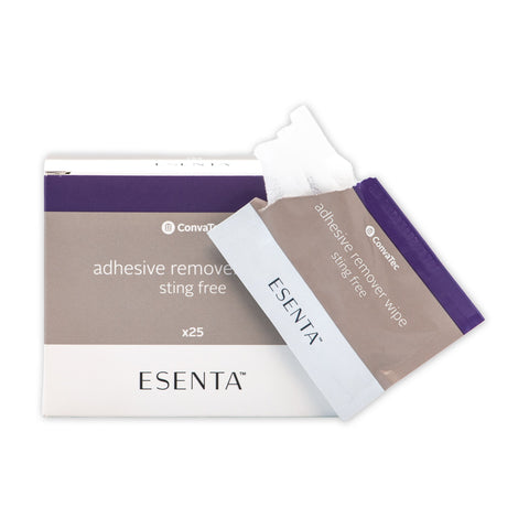 ConvaTec ESENTA Sting-Free 3 mL Skin Adhesive Remover Wipes, Latex-free, Silicone-Based, 423391