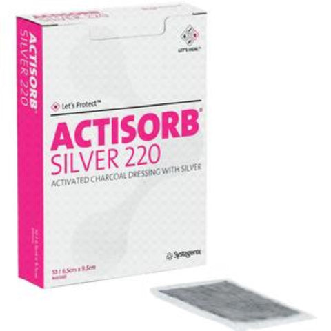 KCI ACTISORB Silver 220 Antimicrobial Wound Dressing, 2.5" x 3.75"