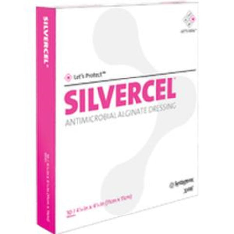 Systagenix Silvercel Antimicrobial Alginate Dressing, Sterile, Adhesive, Square 4.25" x 4.25"
