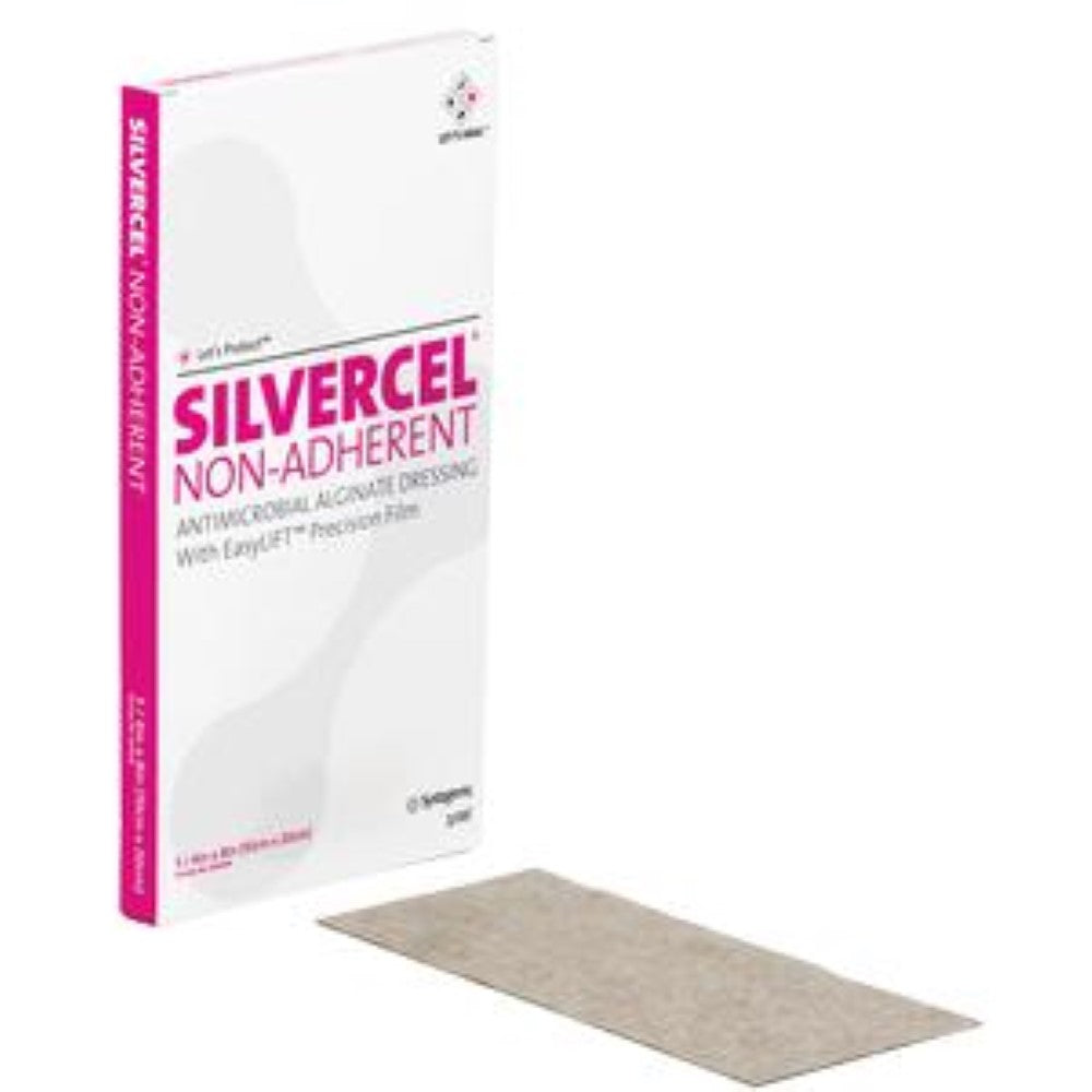 KCI Silvercel Non-Adherent Antimicrobial Alginate Dressing, 4 x 8 In.