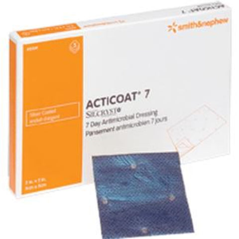 Smith & Nephew Acticoat Seven-Day Antimicrobial Barrier Wound Dressing, Low Adherent 4" x 5", Box of 5, 54-20141