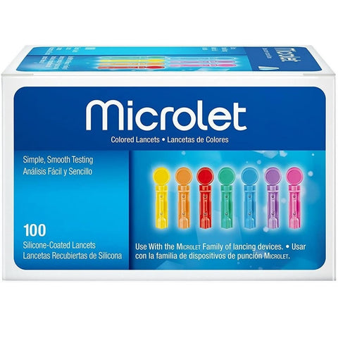 Bayer Microlet Multicolor Lancets, Box of 100