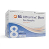 BD Ultra-Fine 31G (0.25mm) 5/16in (8mm) 100 Becton Dickinson U100 Insulin Short Pen Needles, 58320109