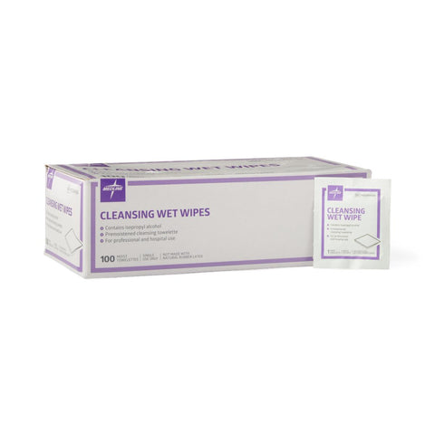Medline Cleansing Wet Wipes with BZK, 5" x 7", MDS094184