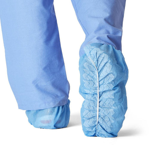 Medline Spunbond Polypropylene Nonskid Shoe Covers, Blue, Regular Size, Pack of 100, CRI2002