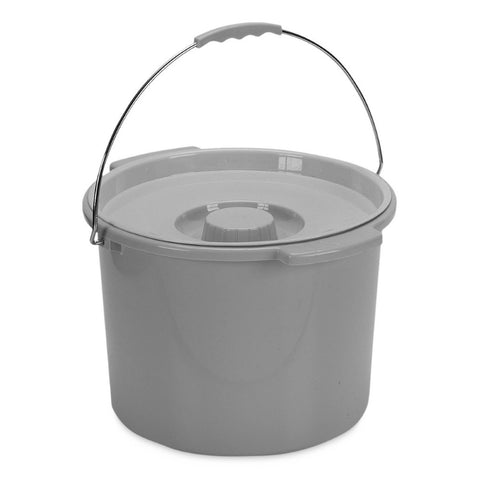 Medline Guardian Replacement Commode Bucket Pail with Metal Handle and Lid Cover, 2 Gallon, MDS80306B