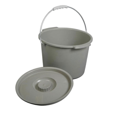 Medline Guardian Replacement Commode Bucket Pail with Metal Handle and Lid Cover, 2 Gallon, MDS80306B