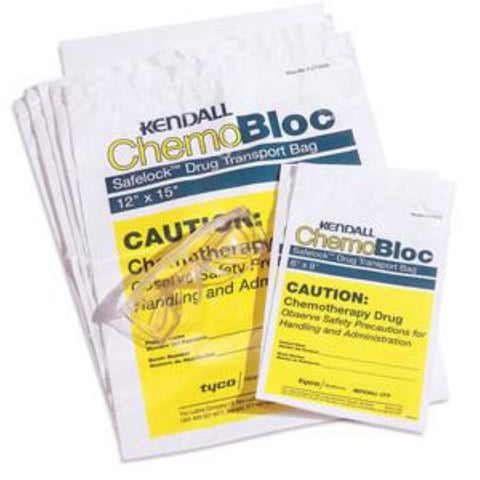 Cardinal Health Kendall ChemoPlus Chemo Drug Transport Bag, Pack of 200, White, CT0575