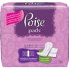 Kimberly Clark Poise Incontinence Pads, Moderate Absorbency and 3-in-1 Protection, Long Length, 16 Count, 6919566