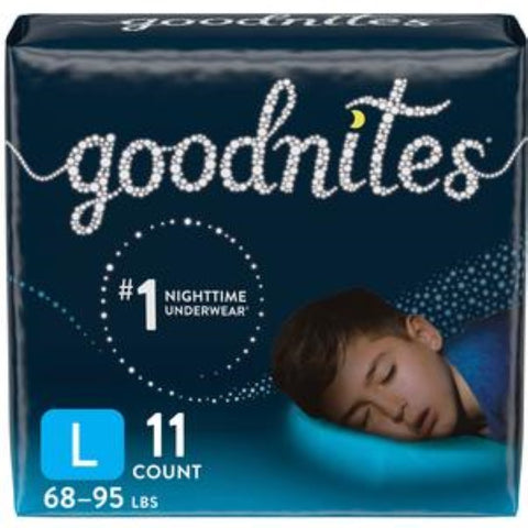 GoodNites Bedtime Bedwetting Underwear for Boys, Large, Boy, Jumbo Pack, 11 Ct. (Packaging May Vary)