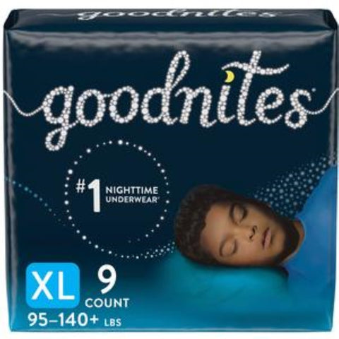GoodNites Bedtime Bedwetting Underwear for Boys, Extra Large, Boy, Jumbo Pack, 9 Ct. (Packaging May Vary)