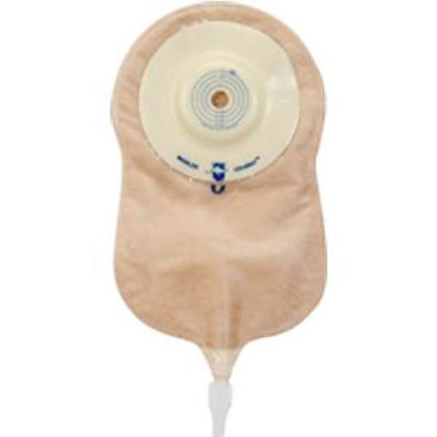 Marlen UltraMax One-piece Cut-to-fit Urostomy Pouch with AquaTack Hydrocolloid Shallow Convex Skin Barrier and Push-pull E-Z Drain Valve 1/2" to 1-1/2" Opening, 9-1/4" L x 5-3/4" W, Transparent, 16Oz, Odor-proof
