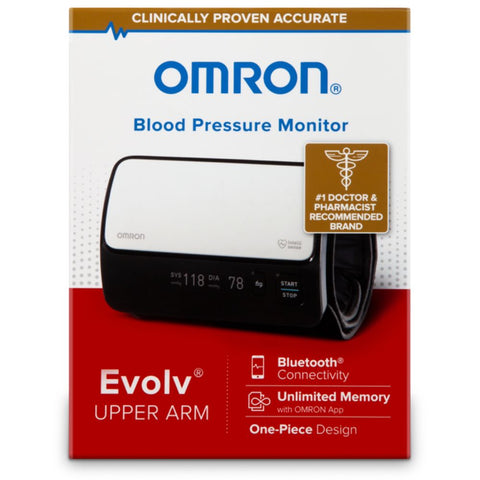 Omron Evolv Wireless One-Piece Upper Arm Digital Blood Pressure Monitor, Fits arms 9" to 17", BP7000