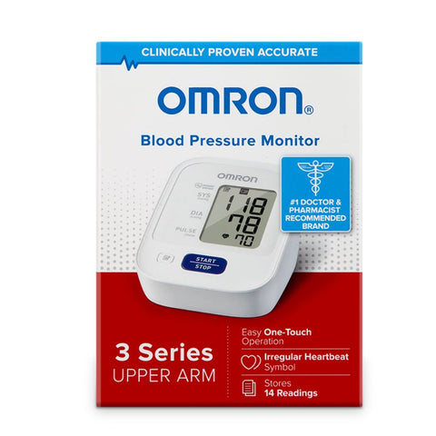Omron 3 Series Upper Arm Digital Blood Pressure Monitor with Wide-Range D-Ring Cuff, Fits Arms 9" to 17", BP7100