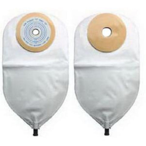 Nu-Hope One-piece Post-Op Pre-cut Adult Urinary Pouch with Flutter Valve 1-3/4" Opening Round, 11" L x 5-3/4" W, 24Oz, 4" Adhesive Foam Pad, Odor-proof, Clear