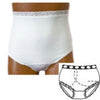OPTIONS Ladies' Basic with Built-In Barrier/Support, White, Right-Side Stoma, Large 8-9, Hips 41" - 45"