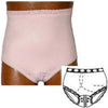 OPTIONS Split-Lace Crotch with Built-In Barrier/Support, Soft Pink, Right-Side Stoma, Large 8-9, Hips 41" - 45"