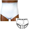 OPTIONS Split-Cotton Crotch with Built-In Barrier/Support, White, Left-Side Stoma, Large 8-9, Hips 41" - 45"