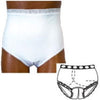 OPTIONS Split-Cotton Crotch with Built-In Barrier/Support, White, right stoma, Medium 6-7, Hips 37" - 41"