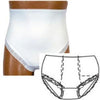 OPTIONS Ladies' Brief with Built-In Barrier/Support, White, Dual Stoma, Medium 6-7, Hips 37" - 41"