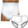 OPTIONS Ladies' Brief Basic with Cotton Crotch and Built-In Barrier/Support, White, Left-Side Stoma, Medium 6-7, Hips 37" - 41"