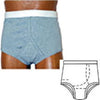 OPTIONS Men's Basic Brief with Built-In Barrier/Support, Gray, Left-Side Stoma