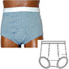 OPTIONS Men's Basic Brief with Built-In Barrier/Support, Gray, Dual Stoma
