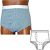 OPTIONS Men's Basic Brief with Built-In Barrier/Support, Gray, Right-Side Stoma