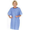 Salk Company TieBack Patient Gown One Size Fits all, Blue Plaid, Unisex, Latex-free, Washable