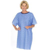 Salk Company Tieback Gown, Solid Blue, Traditional Tie-Tape Closures, Made of Cotton or Poly Material