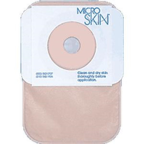 One-piece Colostomy Closed-end Pouch with Microskin Adhesive Plain Barrier and MicroDerm Thin Washer 7/8" Stoma Opening