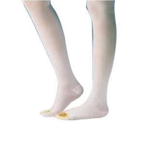 BSN Jobst Unisex Anti-Embolism Thigh-High Seamless Elastic Stockings, Medium/Regular Lenght, White