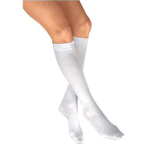 BSN Jobst Unisex Anti-Embolism Knee-High Seamless Elastic Stockings, Closed Toe, Large/Long, White