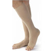 BSN Jobst Women's Opaque Knee-High Moderate Compression Stockings, Open Toe, XL, Natural