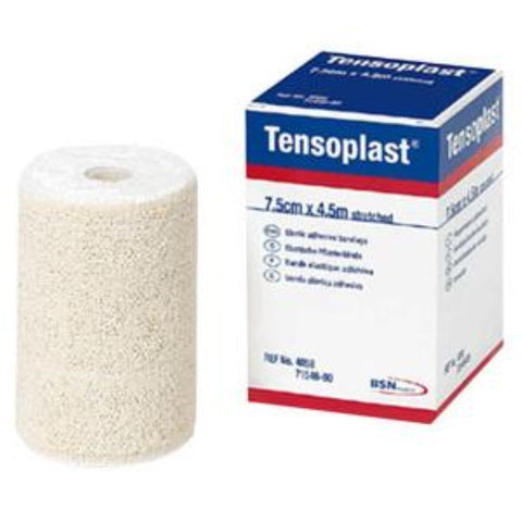 BSN Jobst Tensoplast Elastic Bandage Tape, White, Adhesive, Latex, 5 yds x 2''