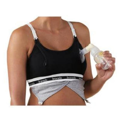 Clip and Pump Hands-Free Nursing Bra Accessory, Black, X-Large