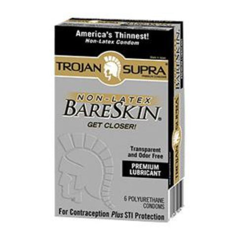Church & Dwight Trojan Supra BareSkin Lubricated Condom, America's Thinnest Non-Latex and Premium Contraception, Pack of 6, 90242