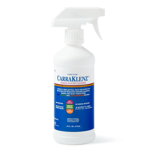 Medline CarraKlenz Wound and Skin Cleanser 16 oz. Spray Bottle, No-rinse, with Acemannan Hydrogel, CRR102160