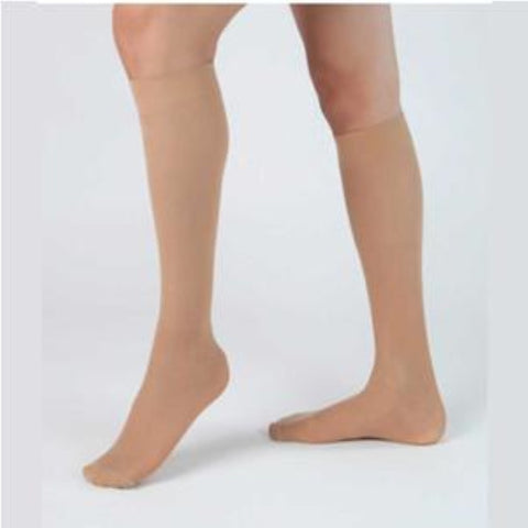 Carolon Health Support Vascular Knee-Length Hosiery Size D/Short, Beige