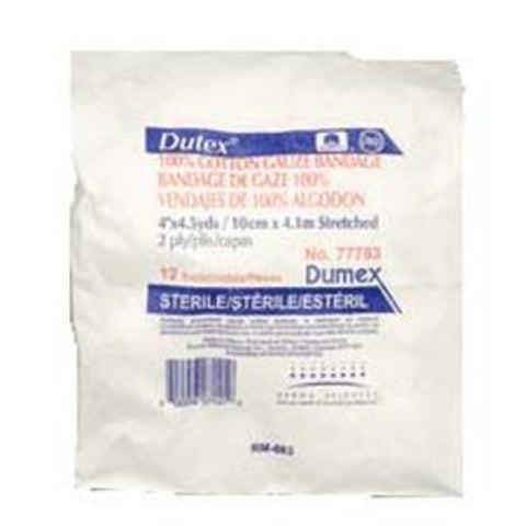 Derma Sciences Dutex Conforming Bandage, 2-Ply, 100% Cotton, Sterile, 4" x 4-1/10yd